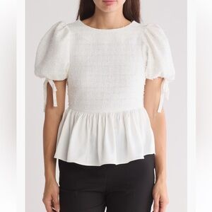 Elegant White Women's Peplum Top